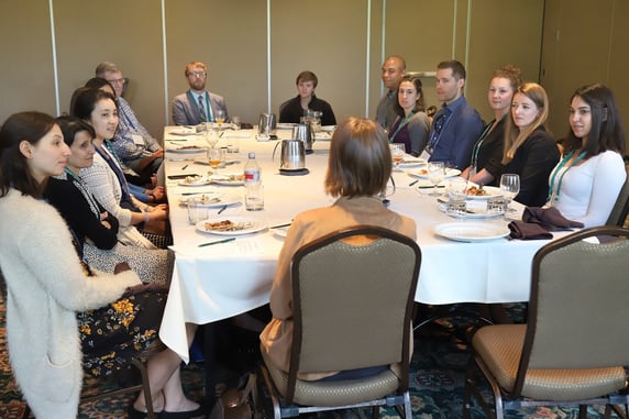 Expert Scientists in their feilds meet with post-docs and students at the Career Roundtable
