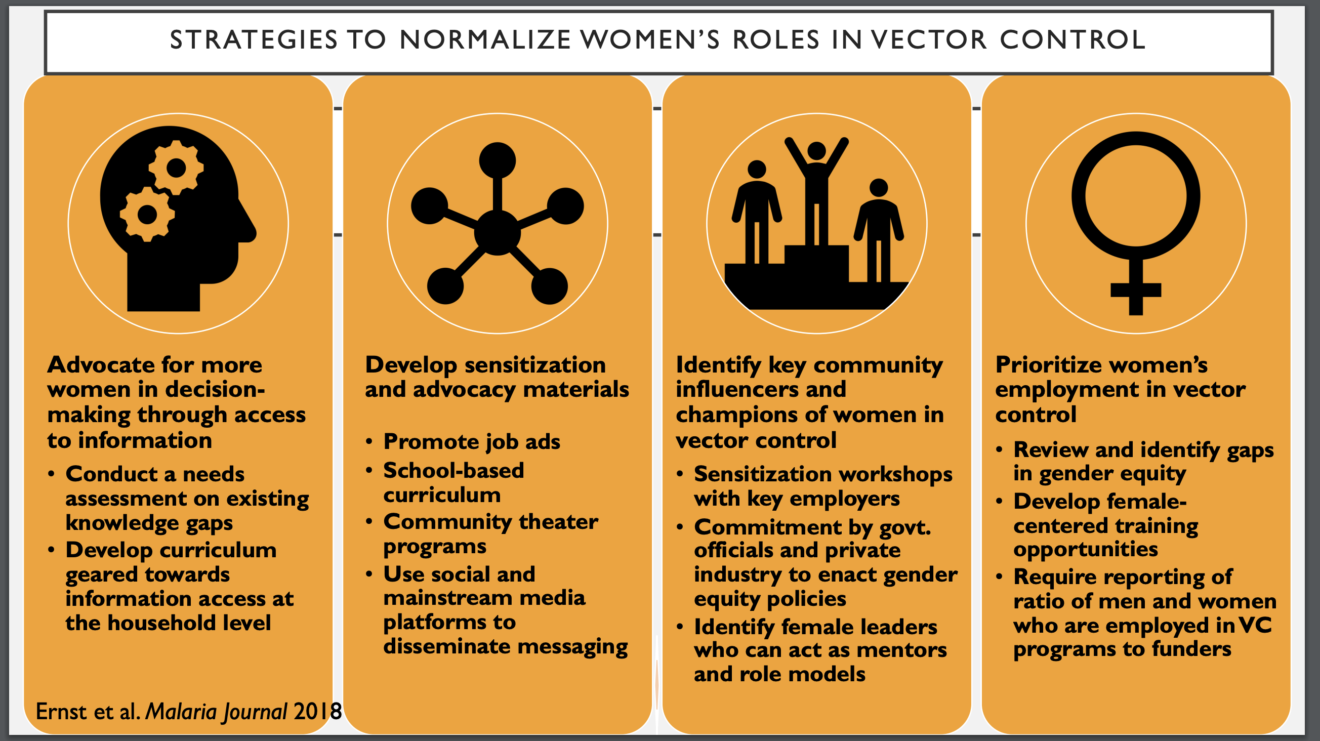 Graphic: Strategies to Normalize Women's Roles in Vector Control